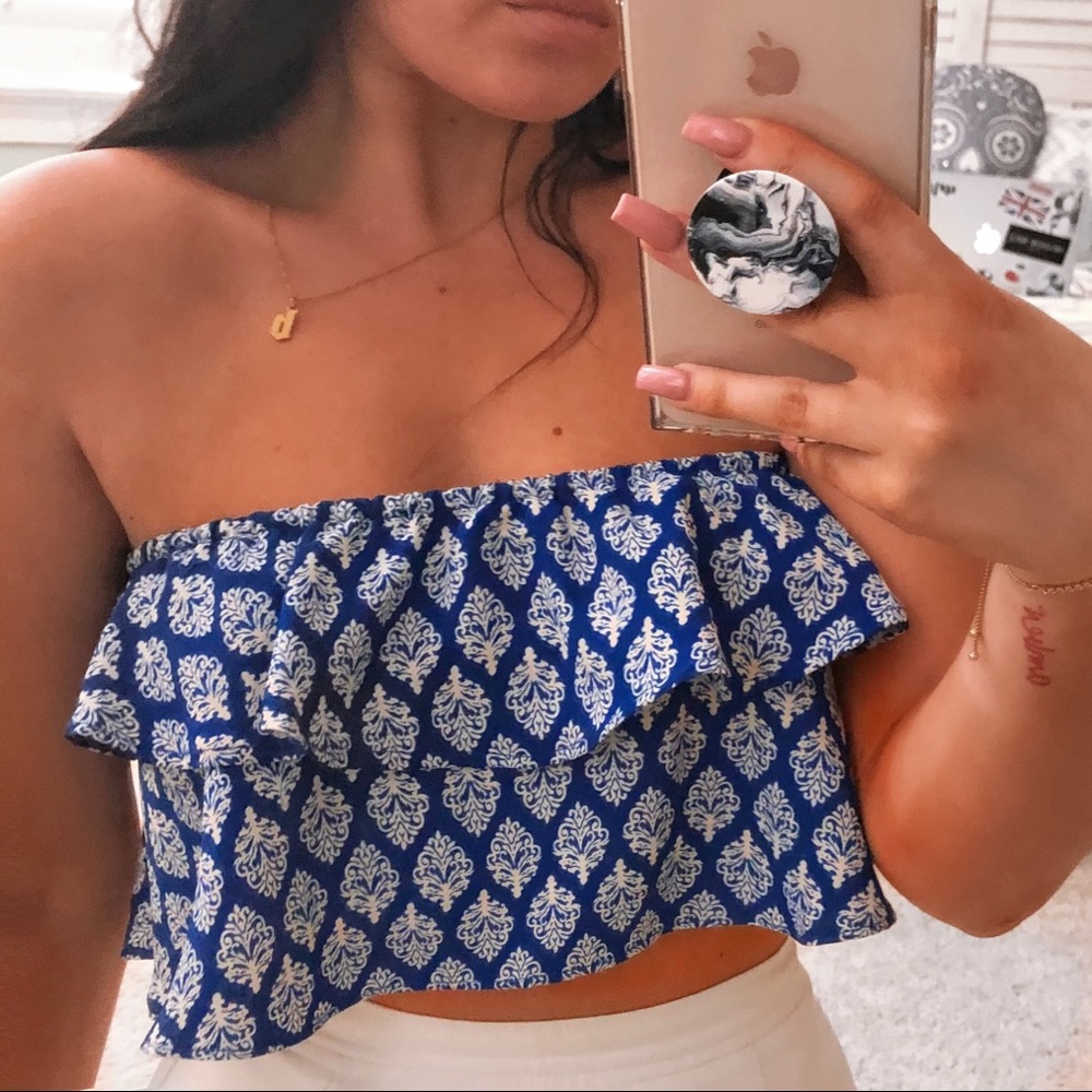 ⭐️flowy blue crop⭐️